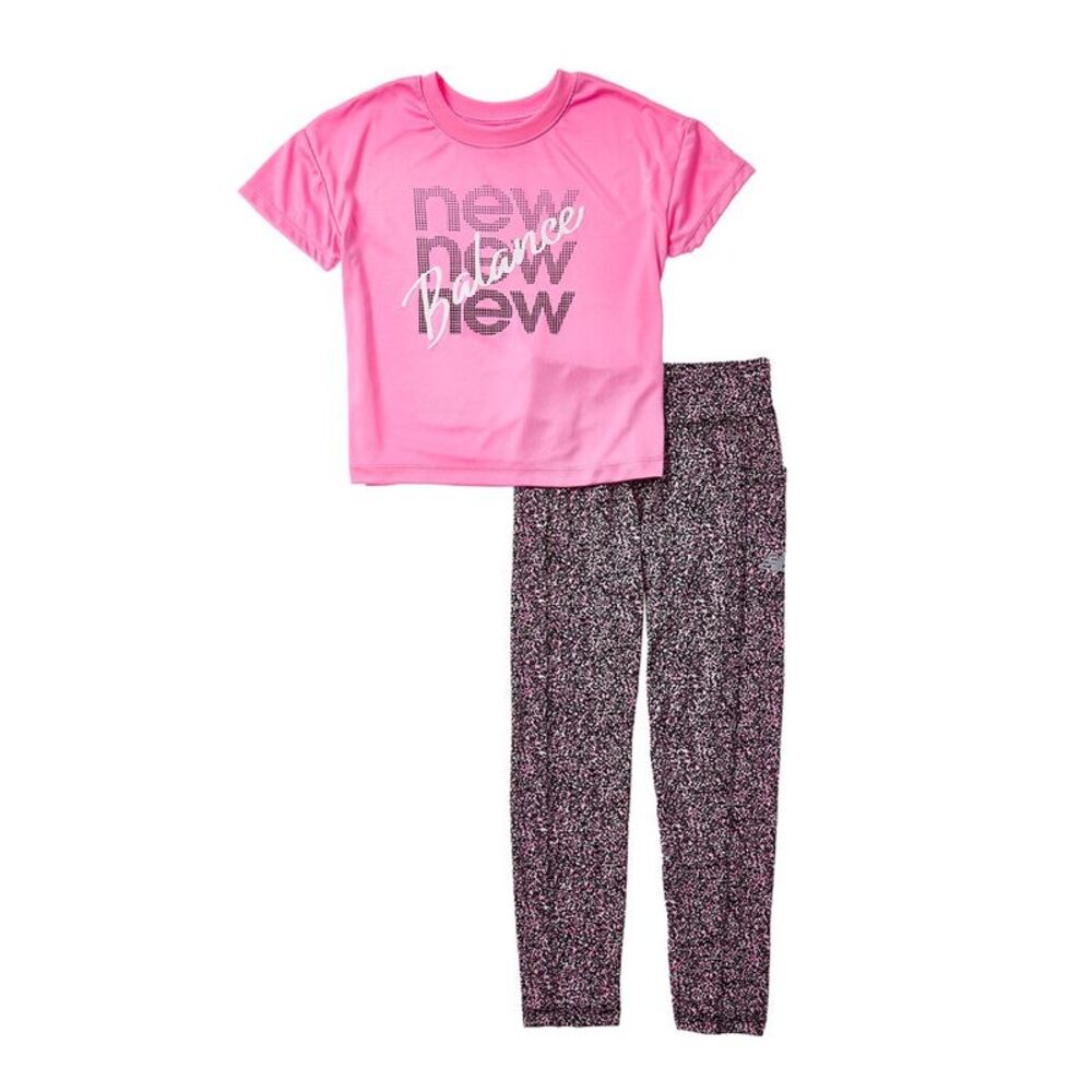 New Balance Girls  2Pc T-Shirt & Legging Set, Pink